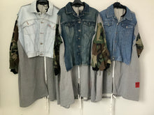 Load image into Gallery viewer, Denim reclaimed Jacket  longer length
