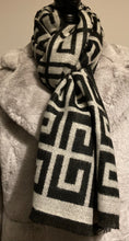 Load image into Gallery viewer, Designer inspired Scarf in Black and White
