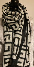 Load image into Gallery viewer, Designer inspired Scarf in Black and White
